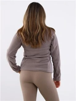 Brave Soul Dove Brown Zip Detail Polar Fleece Sweatshirt -Closet Muse Store 29716 3