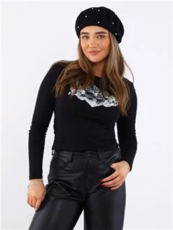 Brave Soul Black Cotton Long Sleeve Top